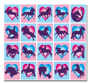 Serie 64 -  paarden met hartjes