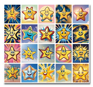 Serie 74 - gekleurde sterren