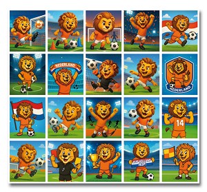Serie 168 - oranje voetbal leeuw