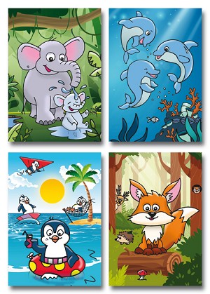 Serie 215 - grappig getekende dieren