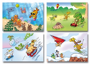 Serie 216 - grappig getekende dieren