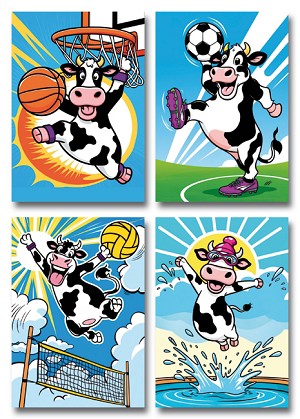 Serie 250 - sportende koeien