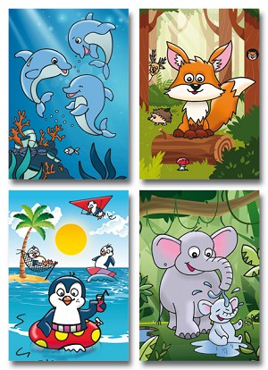 Serie 2444 - grappig getekende dieren