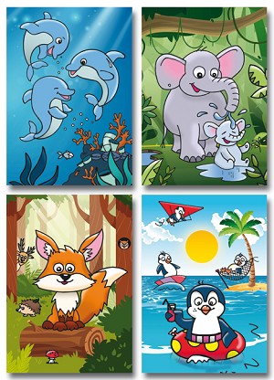 Serie 11008 - grappig getekende dieren