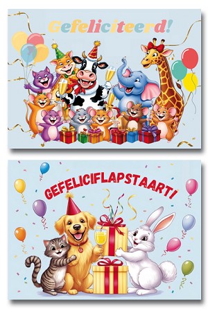 Serie 11021 - felicitatie get. dieren