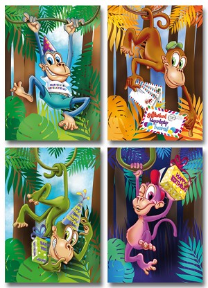 Serie 11050 - getekende apen met HG