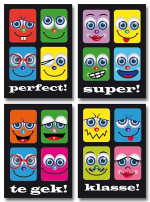 Serie 939 - smiley's met tekst