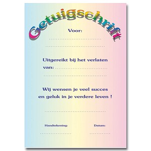 Getuigschriften 1026 - neutraal *