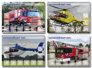 Verzamelkaarten hulpdiensten serie 708